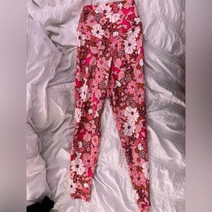 Pink Floral Offline by Aerie Crossover leggings